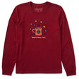 Life Is Good Womens Happy Fall Yall Mug L/s Crusher Tee Adirondack red