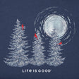 Life Is Good Womens Snowy Pines With Cardinals L/s Crusher Vee Darkest blue
