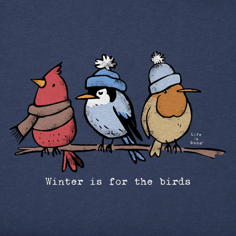 Life Is Good Womens Shady Winter Is For The Birds L/s Crusher Vee Darkest blue