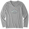 Life Is Good Womens Green Mountains L/s Crusher-lite Vee Heather gray