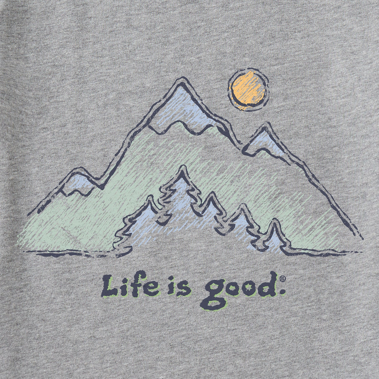 Life Is Good Womens Green Mountains L/s Crusher-lite Vee Heather gray