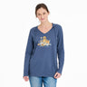 Life Is Good Womens Golden Hour L/s Crusher-lite Hooded Tee Darkest blue