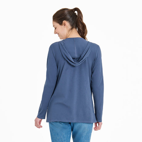 Life Is Good Womens Golden Hour L/s Crusher-lite Hooded Tee Darkest blue