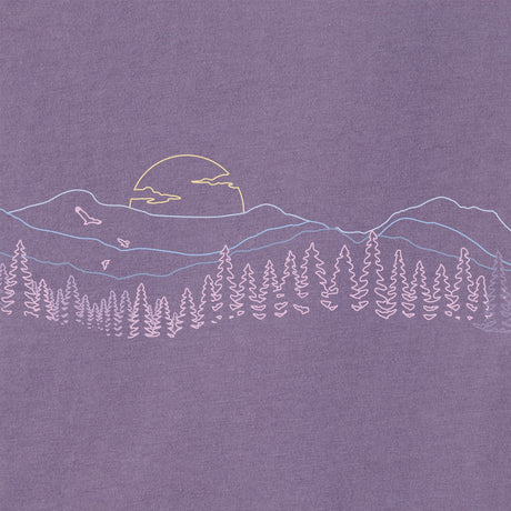 Life Is Good Womens Mountain Tree Landscape Crusher-flex Hoodie Tunic Dusk purple