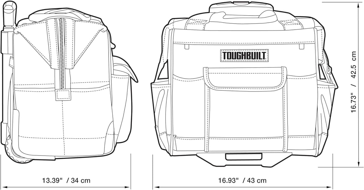 ToughBuilt 14-inch Rolling Bag, Tool Bag Organizer