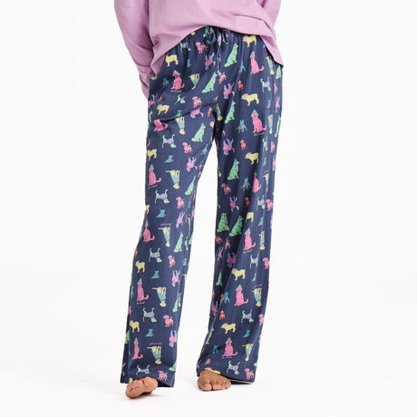 Life Is Good Womens Warm Winter Dogs Snuggle Up Sleep Pant Darkest blue