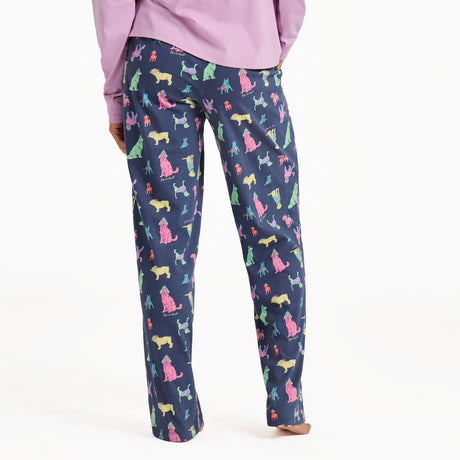 Life Is Good Womens Warm Winter Dogs Snuggle Up Sleep Pant Darkest blue