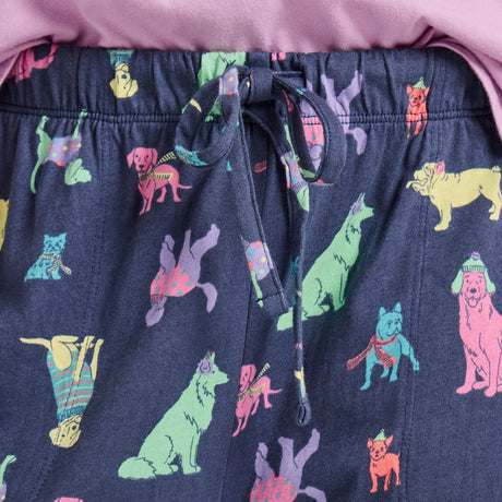 Life Is Good Womens Warm Winter Dogs Snuggle Up Sleep Pant Darkest blue