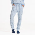 Life Is Good Womens Ski Ya Later Snuggle Up Sleep Jogger Glacier blue