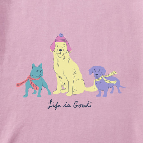 Life Is Good Womens Warm Winter Dogs Trio L/s Snuggle Up Sleep Tee Violet purple