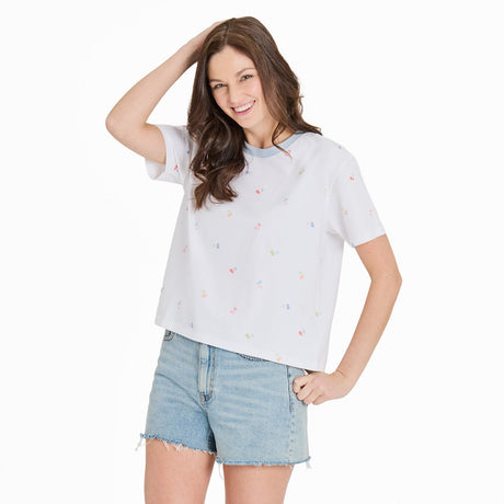 Life Is Good Womens Cherry S/s Crusher Boxy Tee Cloud white