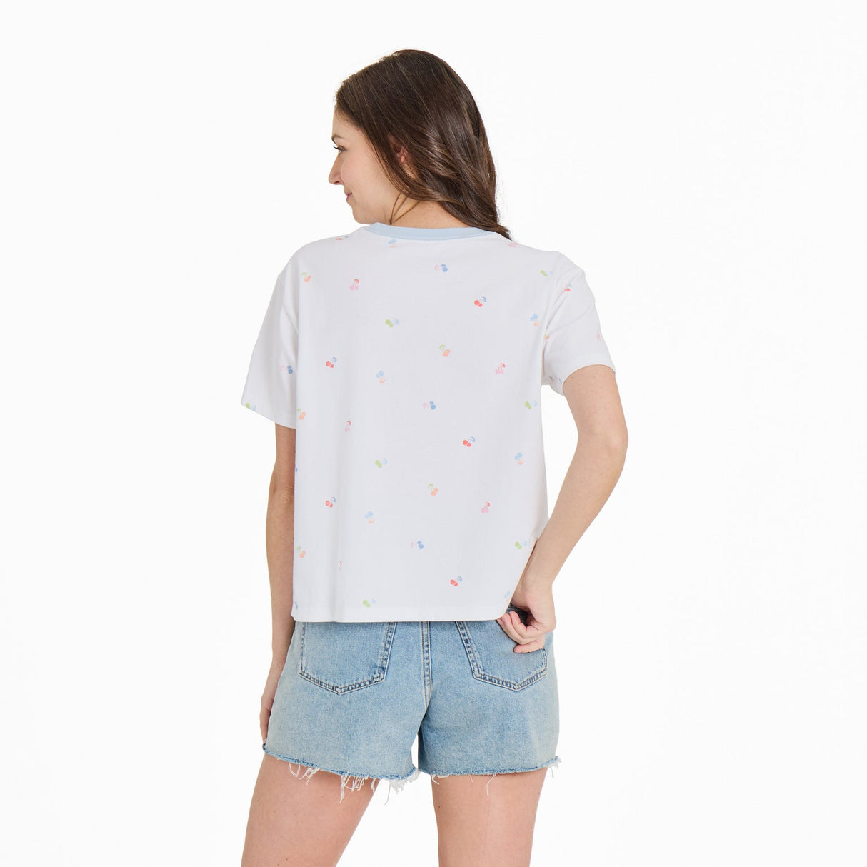 Life Is Good Womens Cherry S/s Crusher Boxy Tee Cloud white