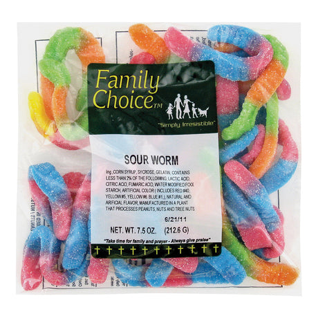 Family Choice Sour Worm Candy
