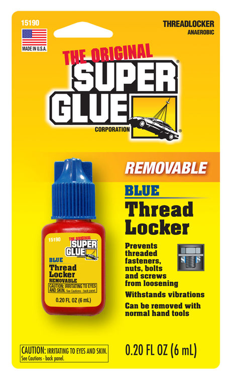 Super Glue Blue Removable Thread Locker - 6mL Blue