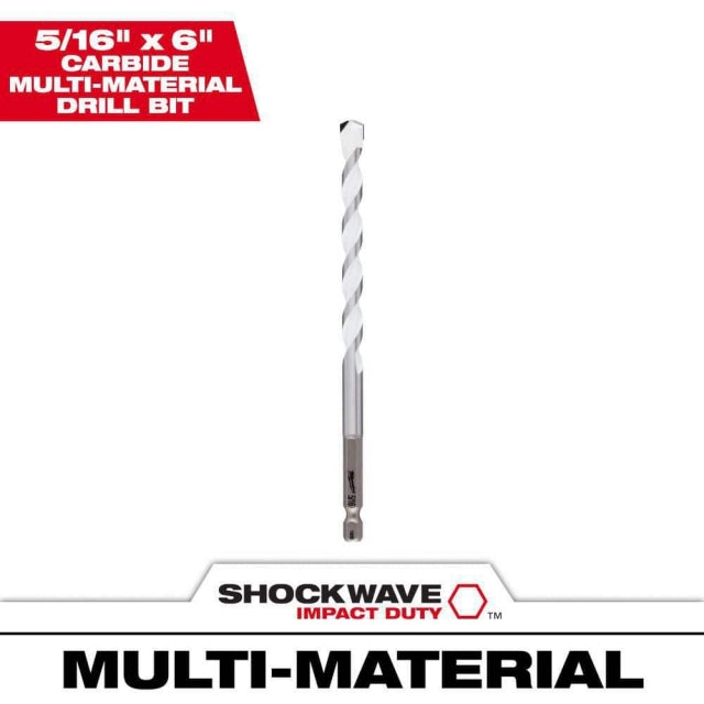 Milwaukee 5/16 In. Shockwave Carbide Multi-material Drill Bit