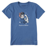 Life Is Good Womens Tough As A Mother Rosie S/s Crusher Tee Vintage blue