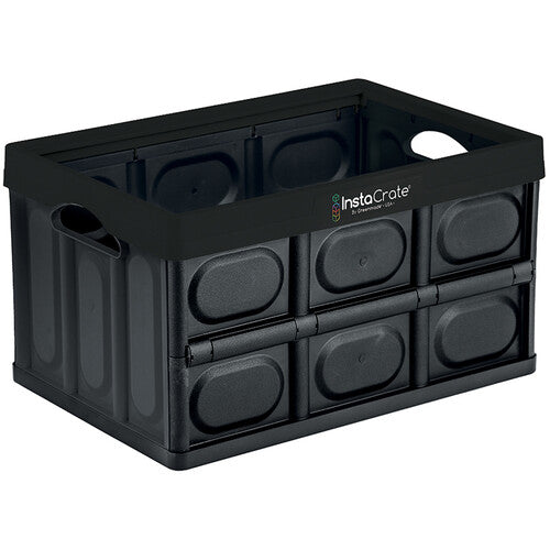 Instacrate 12 Gallon Plastic Collapsible Tote / Black