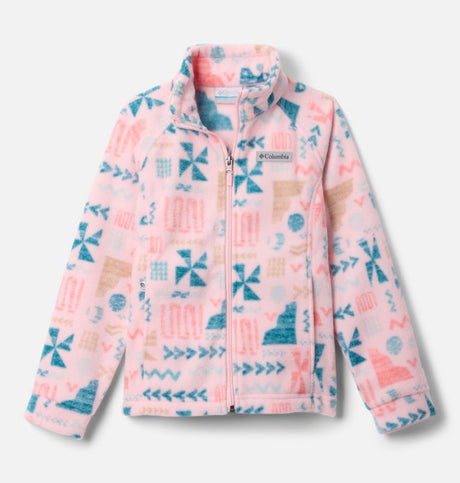 Columbia Girls Benton Springs II Printed Fleece Jacket - Satin Pink Outerbounds Satin Pink Outerboun