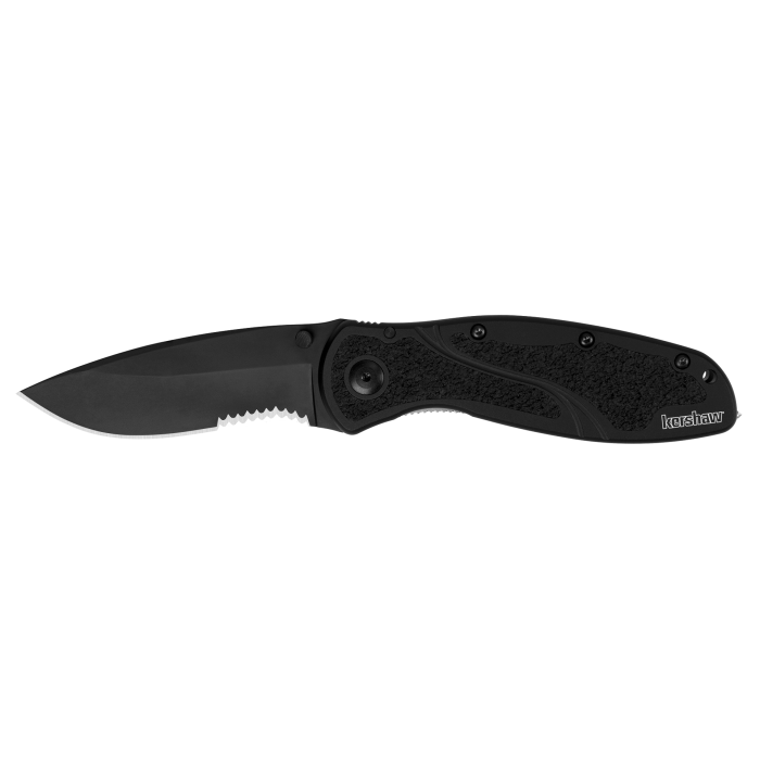 Kershaw Bluer Glassbreaker Knife - Black/black Blk/blk