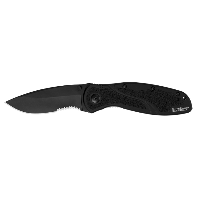 Kershaw Bluer Glassbreaker Knife - Black/black Blk/blk