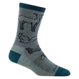 Darn Tough Women's Woodland Creatures Crew Lightweight Sock - Seafoam Seafoam