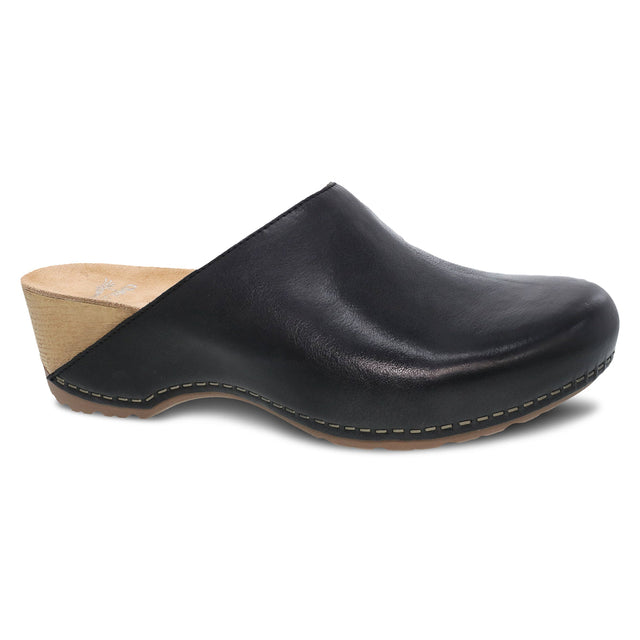 Dansko Women's Talulah Milled Burnished Mule Clog - Black Black