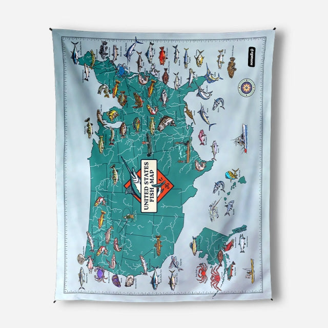 Nomadix Festival Blanket: United States Fish Map