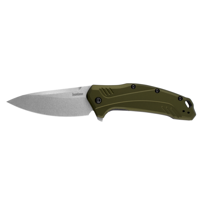 Kershaw Link Knife - Stainless Steel/olv Stnwsh Ss/olv stnwsh