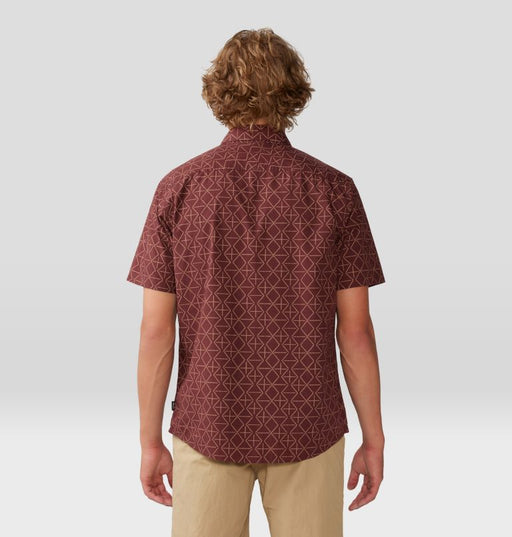 Mountain Hardwear Men's Big Cottonwood Short Sleeve Shirt - Washed Raisin Dot Geo Print Washed Raisin Dot Geo Print