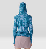 Mountain Hardwear Women's Crater Lake Long Sleeve Hoody - Baltic Blue Spore Dye Baltic Blue Spore Dye Print