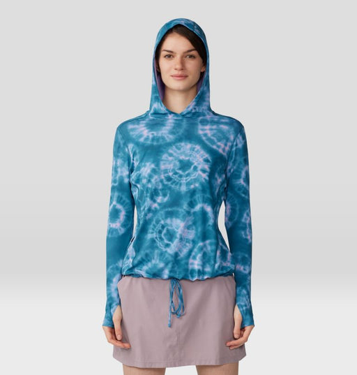 Mountain Hardwear Women's Crater Lake Long Sleeve Hoody - Baltic Blue Spore Dye Baltic Blue Spore Dye Print