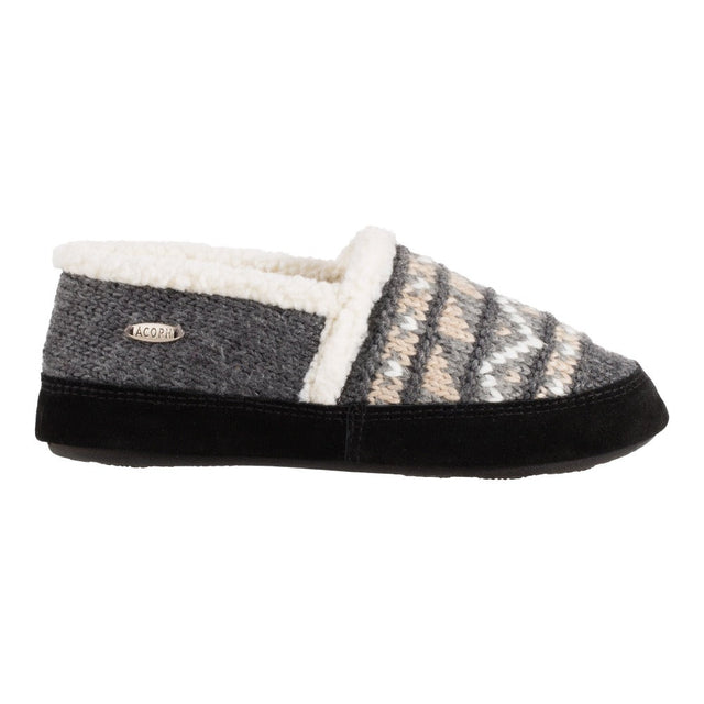 Acorn Women's Faux Fur Chinchilla Slipper with Indoor/Outdoor Sole Nordic Grey