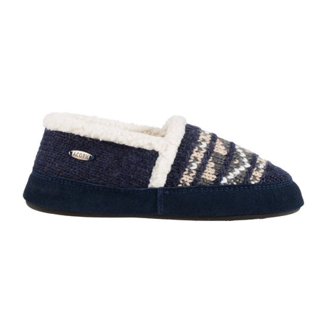 Women's Acorn Nordic Moc Slipper with Indoor/Outdoor Sole - Nordic Blue Nordic Blue