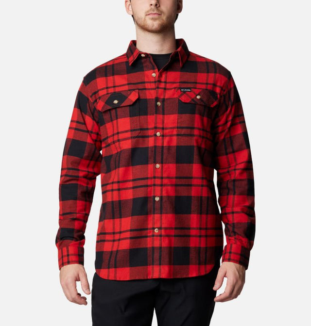 Columbia Men's Flare Gun Stretch Flannel Shirt - Sail Red River Crossing Plaid Sail Red River Crossing Plaid