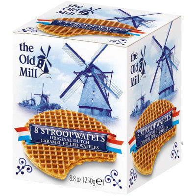 The Old Mill 8 Count  Caramel Filled Stroopwafels in a Box
