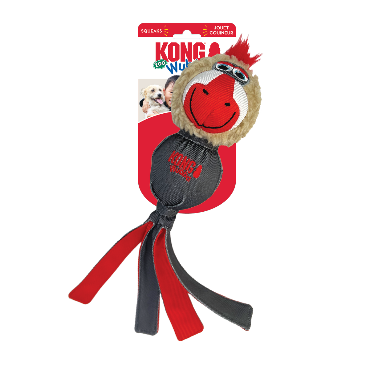 Kong Wubba Zoo Dog Toy - Mandrill - Large Mandrill