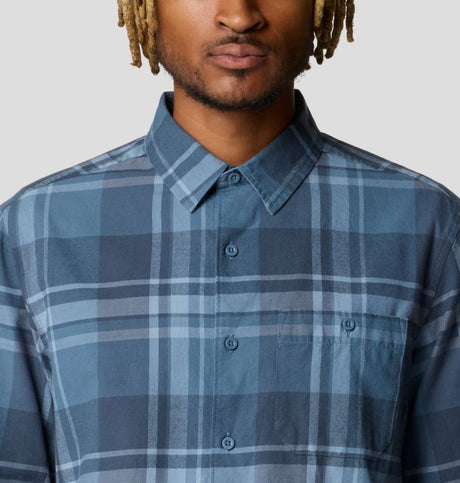 Mountain Hardwear Men's Big Cottonwood Long-Sleeve Shirt - Adriatic Blue Fireside Plaid Adriatic Blue Fireside Plaid