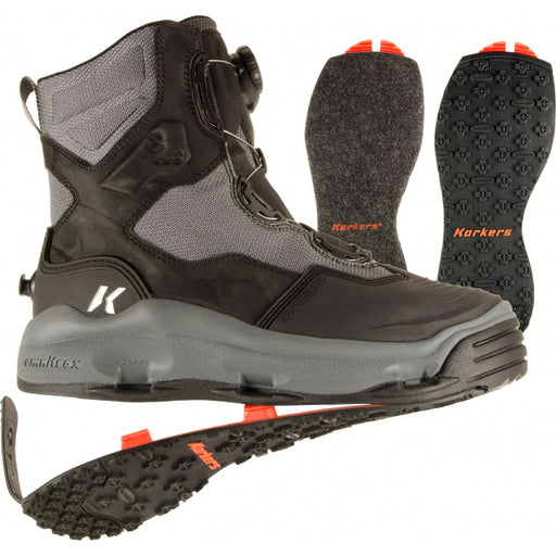 Korkers Men's Darkhorse Wading Boots with Kling-On and Felt Soles
