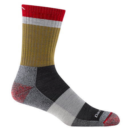 Darn Tough Men's Heady Stripe Micro Crew Lightweight with Cushion Sock - Ash Ash