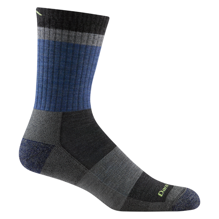 Darn Tough Men's Heady Stripe Micro Crew Lightweight with Cushion Sock - Blue Blue