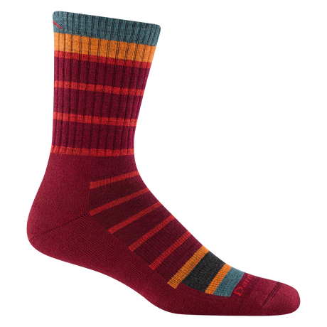 Darn Tough Men's Via Ferrata Micro Crew Midweight with Cushion Hiking Sock - Burgundy Burgundy