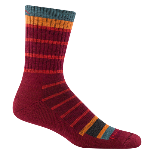 Darn Tough Men's Via Ferrata Micro Crew Midweight with Cushion Hiking Sock - Burgundy Burgundy