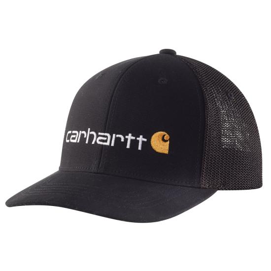 Carhartt Men's Rugged Flex Fitted Canvas Mesh-back Logo Graphic Cap