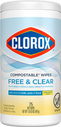 Clorox Free & Clear Compostable Cleaning Wipes - Light Lemon Scent Lemon