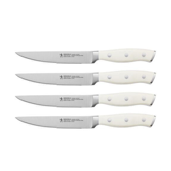 Henckels Forged Accent 4-Piece Steak Knife Set White