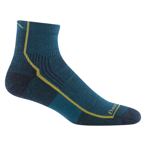 Darn Tough Men's Hiker Quarter Midweight Hiking Sock - Dark Teal Dark Teal