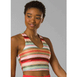 Prana Women's Momento Crop Top Baja Stripe/Carmine Red