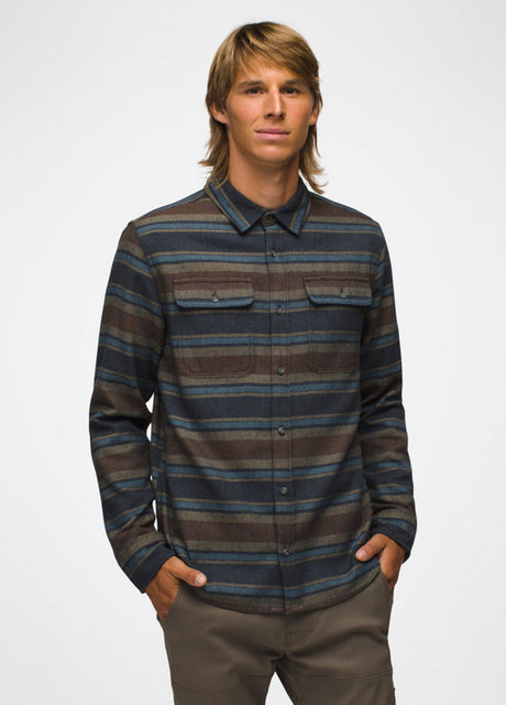 Prana Men's Westbrook Flannel Shirt - Stormy Night Stripe Stormy Night Stripe