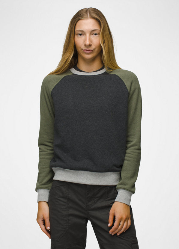 Prana Women's Cozy Up Sweatshirt - Rye Green Block Rye Green Block