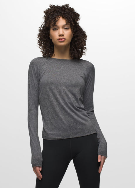 Prana Women's Alpenglow Long Sleeve Charcoal heather